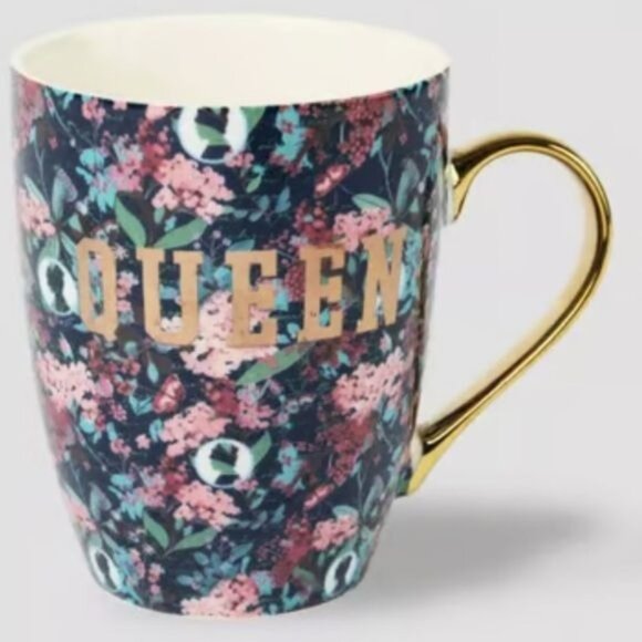 Bridgerton Queen Floral Mug With Gold Handle Hand Wash Only - Picture 1 of 6